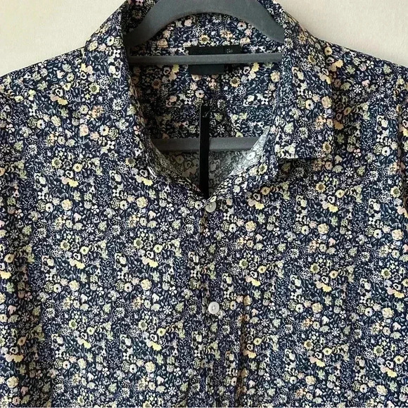 NWT ASOS Floral Print Men’s Button Down Collard Dress Shirt Size XL Long - Picture 4 of 8